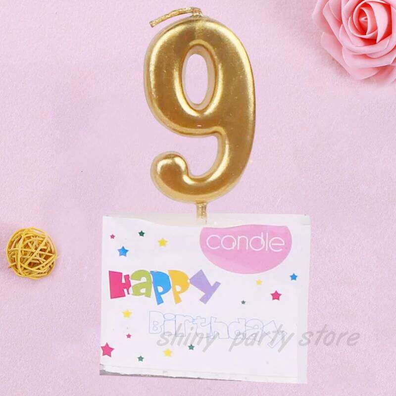 Golden Number With Letter Birthday Gold Plated Cake PVC Box Creative Decoration Candle Manufacturer Wholesale S260204
