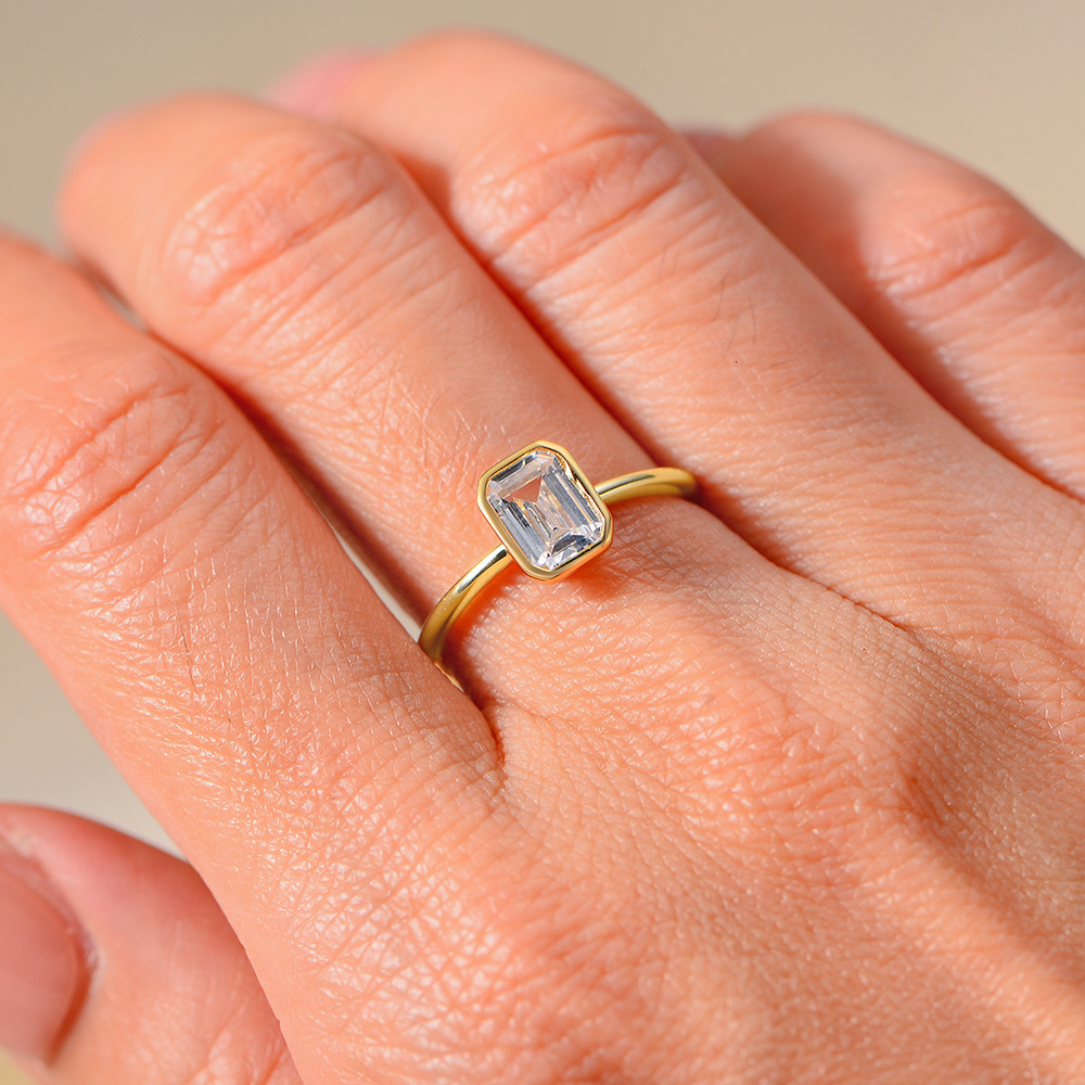 S925 sterling silver square zirconia for women, bestseller, fashionable versatile, ins-style niche light luxury ring