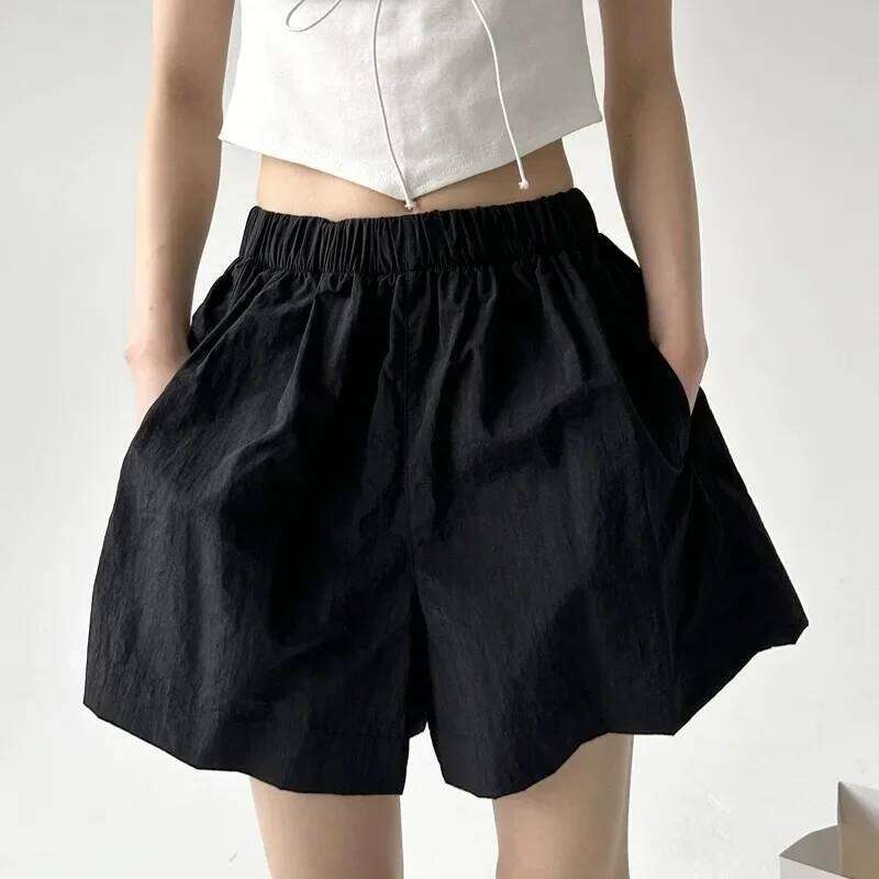 White Elastic Waist Shorts Women's Casual Commuter Fashion Summer New Style Korean Version Popular Online Influencer Products XJ260206