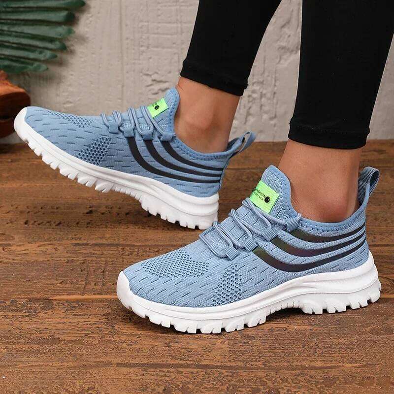 Lightweight Breathable Comfortable Fashionable Versatile Knit Designer Sneakers for Women Training Tennis Shoes