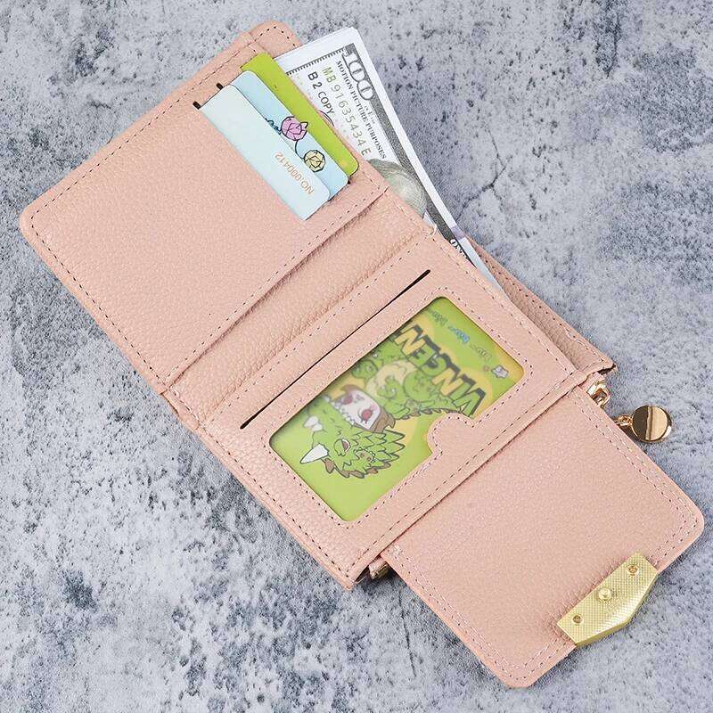 Cross border lychee short card all in one wallet, women's high-end feel Y260206