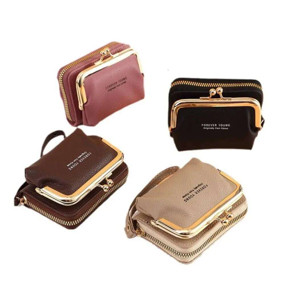 Fashion PU Leather Short Multi-Cards Waterproof Coin Purse Zipper Hasp Slim Small Wallet Women Girls Y260206
