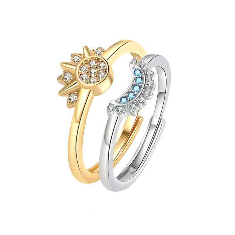 Hot Selling Fashion Sun and Moon Couple Ring For Women Men Jewelry Accessories Romantic Valentine's Day Gifts Wholesale W260206