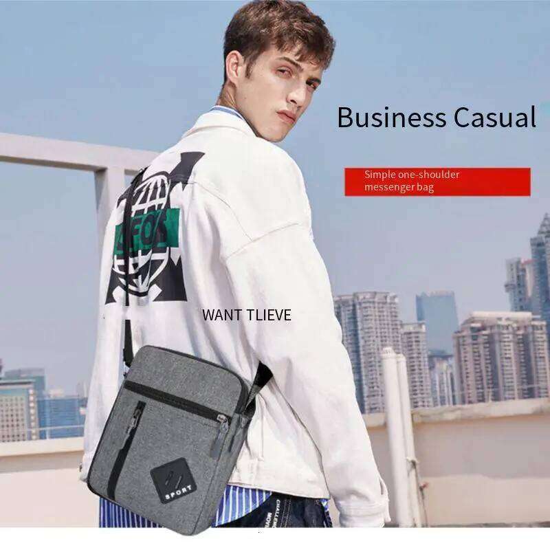 Men's Nylon Waterproof Oxford Fabric Crossbody Single-Shoulder Casual Bag for Men XJ260129