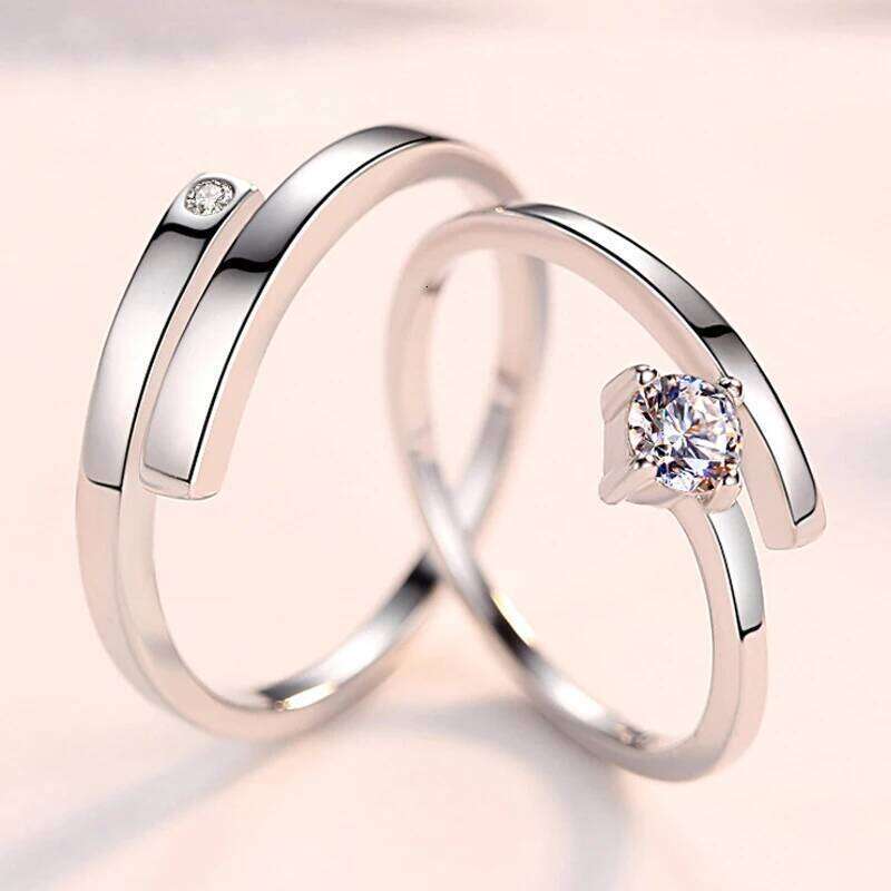 Real 925 Stelring Silver Women's New Jewelry Crystal Zircon Fashion Opening Couple Ring For Man XY0389 W260206