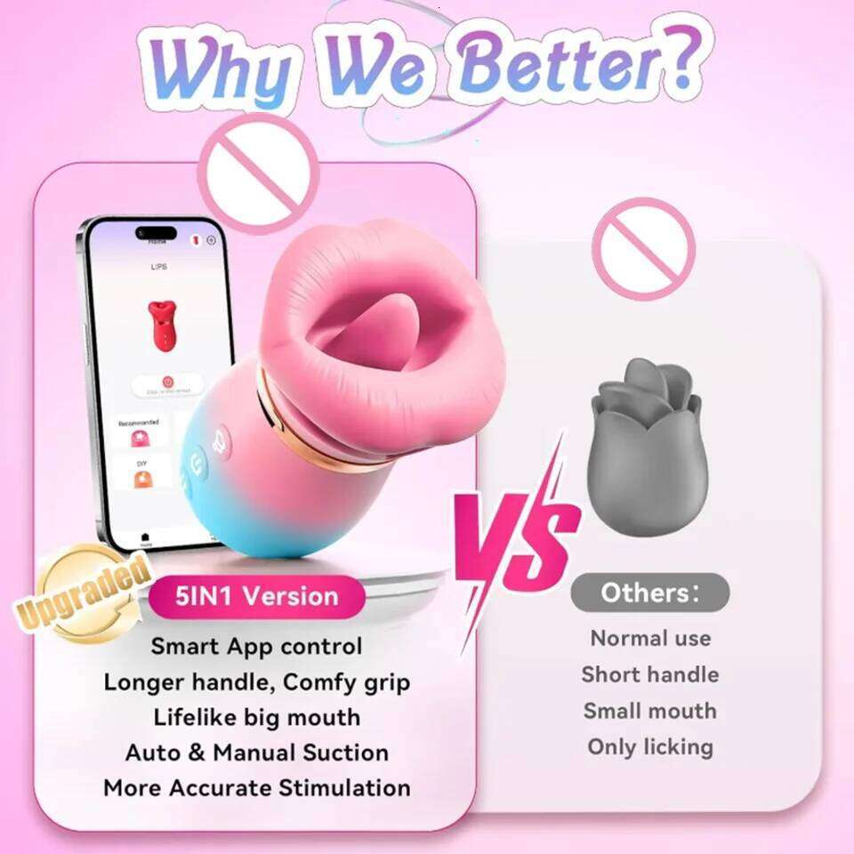 Sucking Vibrator Tongue Licking Sucker Female Oral Clitoris Nipple Stimulator APP Control Vibrating Vacuum Sex Toys for Couples 26L0206
