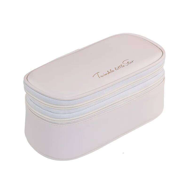 Large Capacity Double Layer PU Leather Makeup Bag Travel Cosmetic Organizer Toiletry Pouch for Beauty Essentials Women Y260206