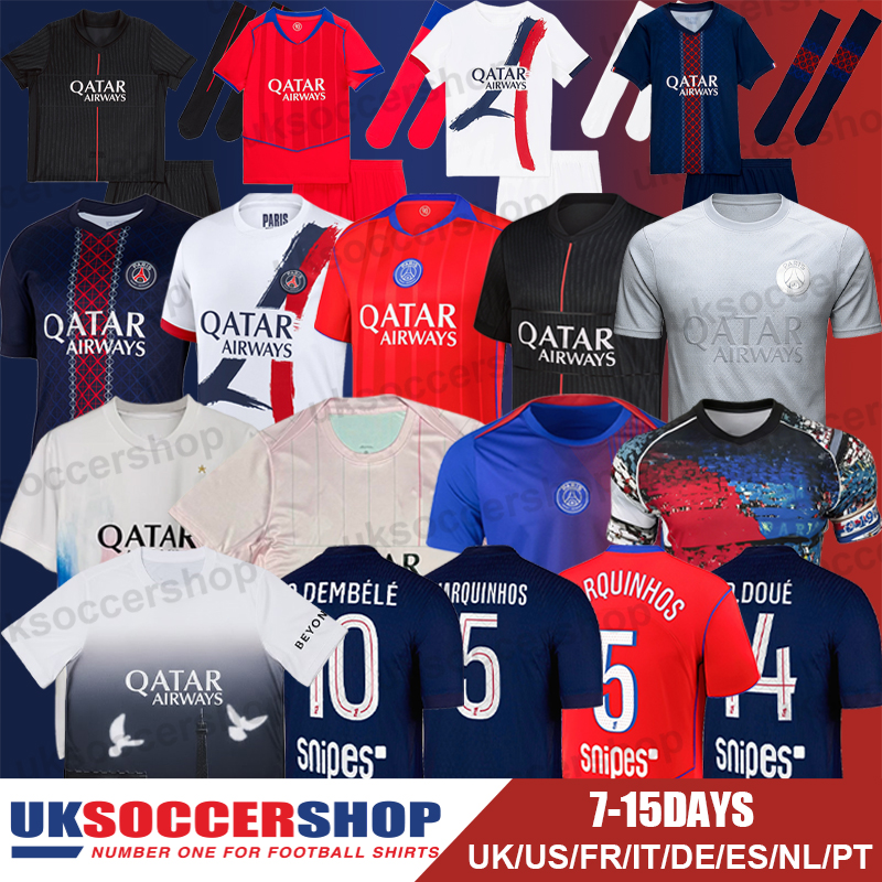 PSGG Football Jerseys 25 26 Soccer Jerseys Pariss Saint Germain Retro Football Shirts Tops Kits Men Kids Women Fans Player 3XL 4XL