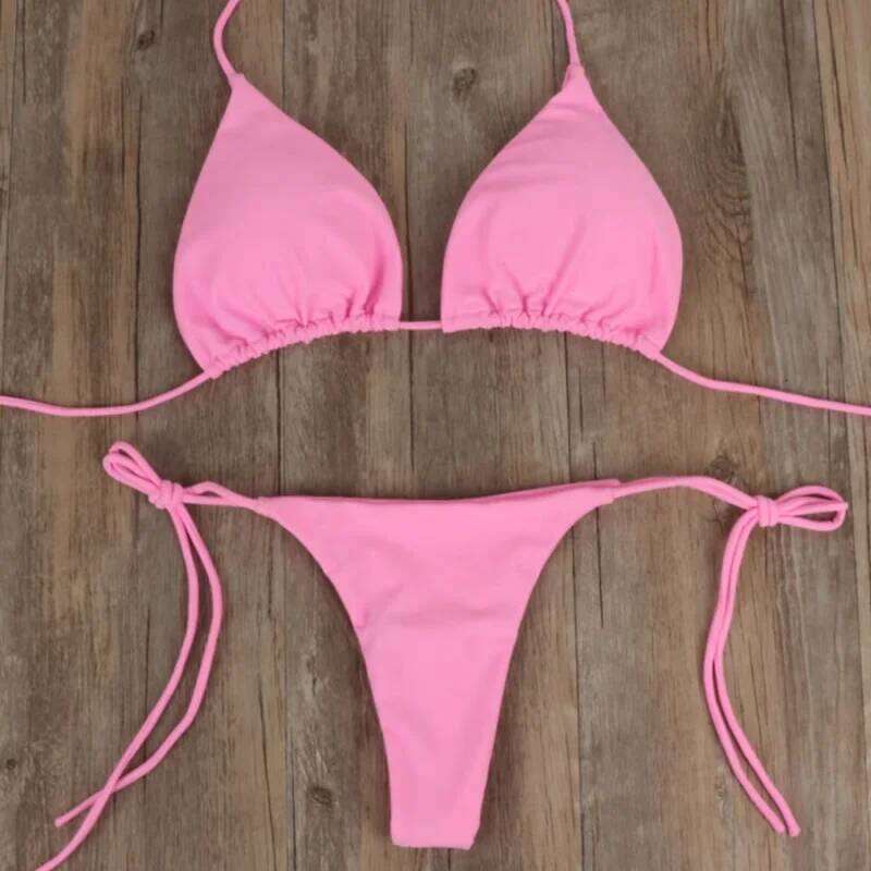 Female Swimsuits Summer Swimsuit Women Sexy Bikini Set Push-Up Padded Bra Thong Two Pieces Swimwear Beachwear Bathing Suit Z260206