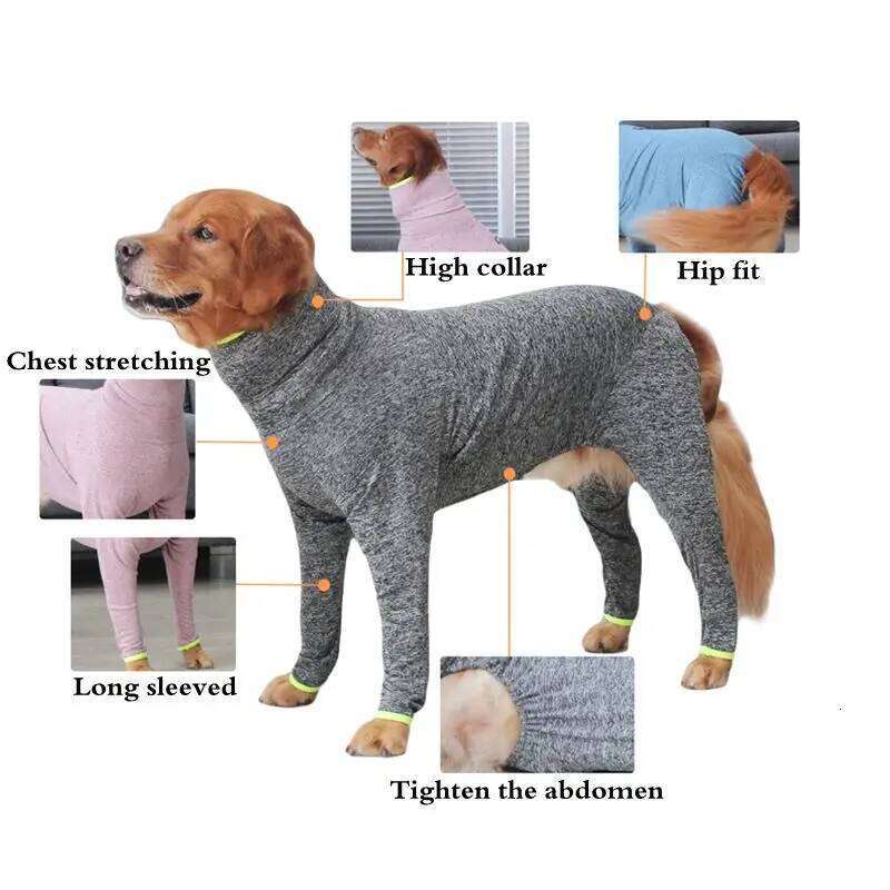 Famous brand Full Cover Big Jumpsuit Dog Recovery Suit After Surgery Anti Shedding Bodysuit Pet Claming Pajamas For Medium Large Dogsowns pupakaIK