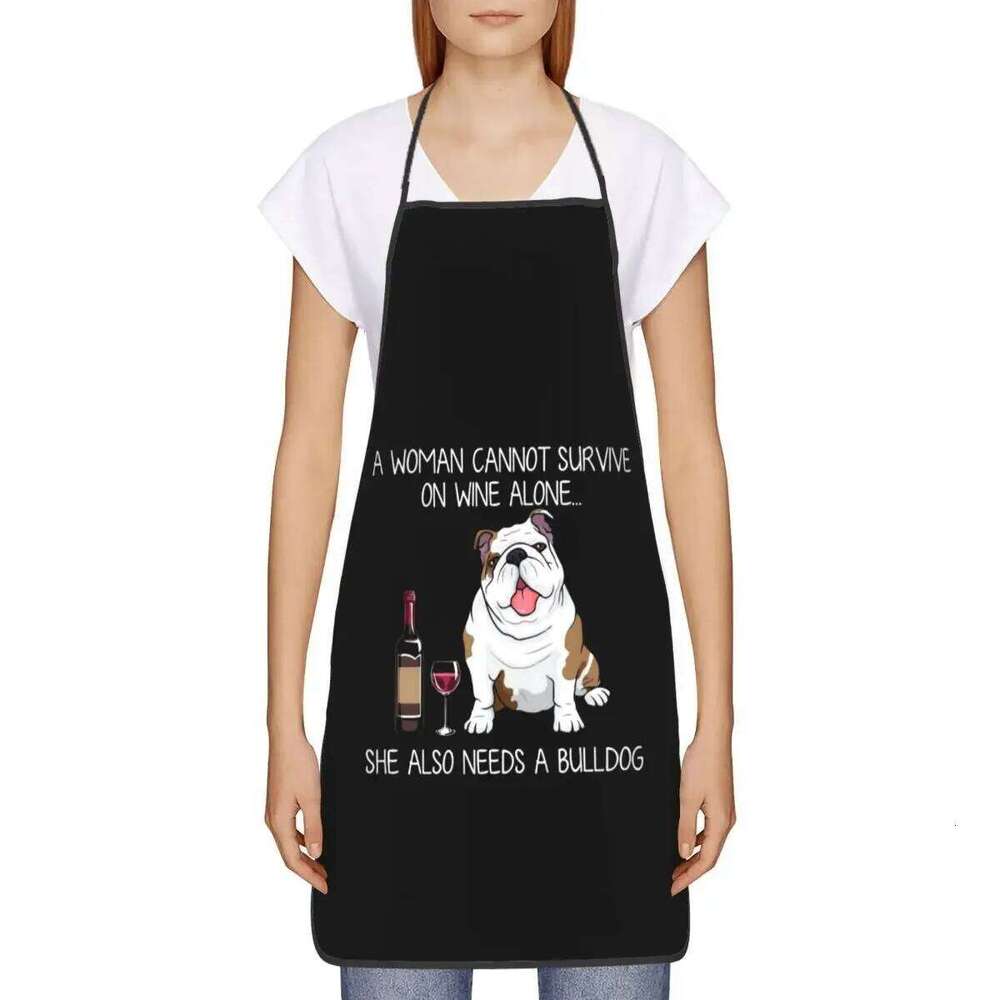 Pug Chihuahua Border Terrier And Wine Apron Men Women Unisex Adult Chef Cooking Kitchen Dog Lover Tablier Cuisine Painting S260205 ef6