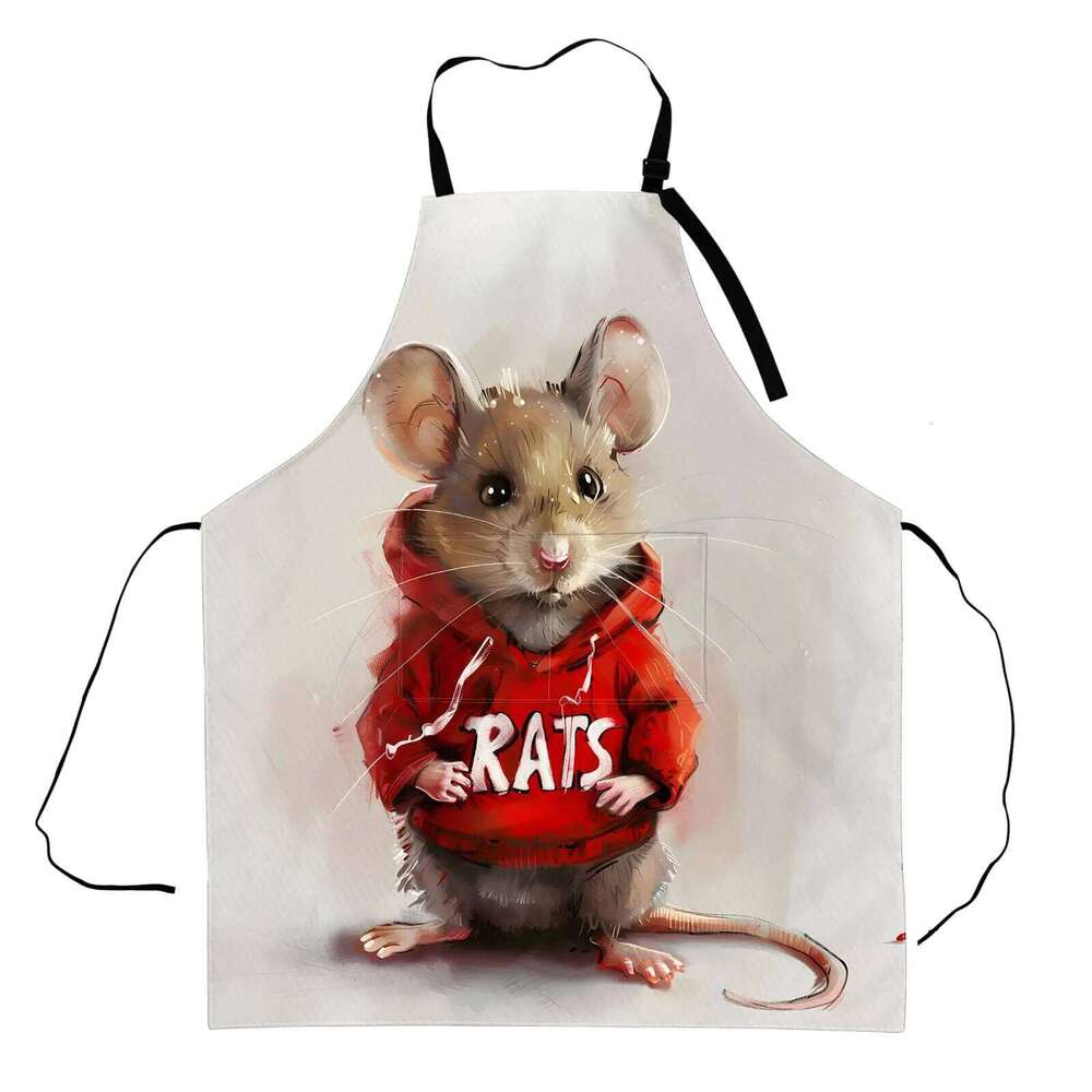 Adorable Rat Apron,Adjustable Waterproof Oxford Fabric Kitchen Apron for Men and Women, Cooking, Baking S260205