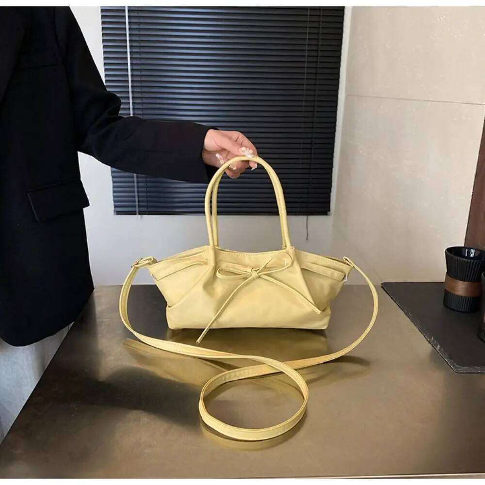 Fashionable Designer Bowknot Bucket Gentle Pu Leather Bow Cross Body Casual Multi-color Women's Tote Bag Girls Y260205