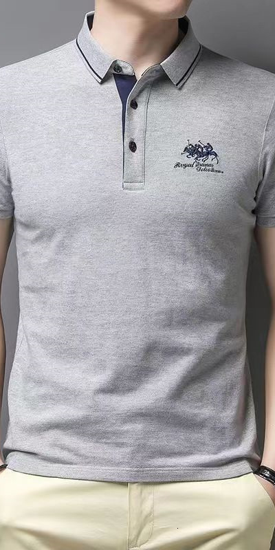 Luxury Brand Designer Clothes High-Quality Non-Iron Embroidered Mens Polo Shirt Short Sleeve Top Casual Business Middle-Aged Youth Dads Clothing Expor
