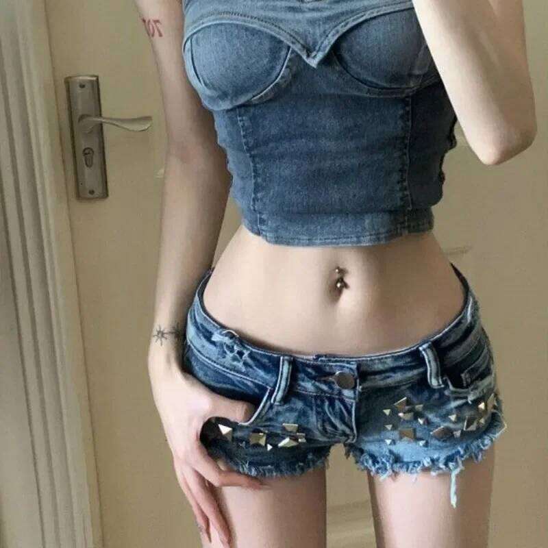 Micro Mini Women's Denim Shorts Tight Booty New In Skinny Female Short Jeans Pants Cheap Luxury Design Youthful Flowy Hot XXL XL XJ260206