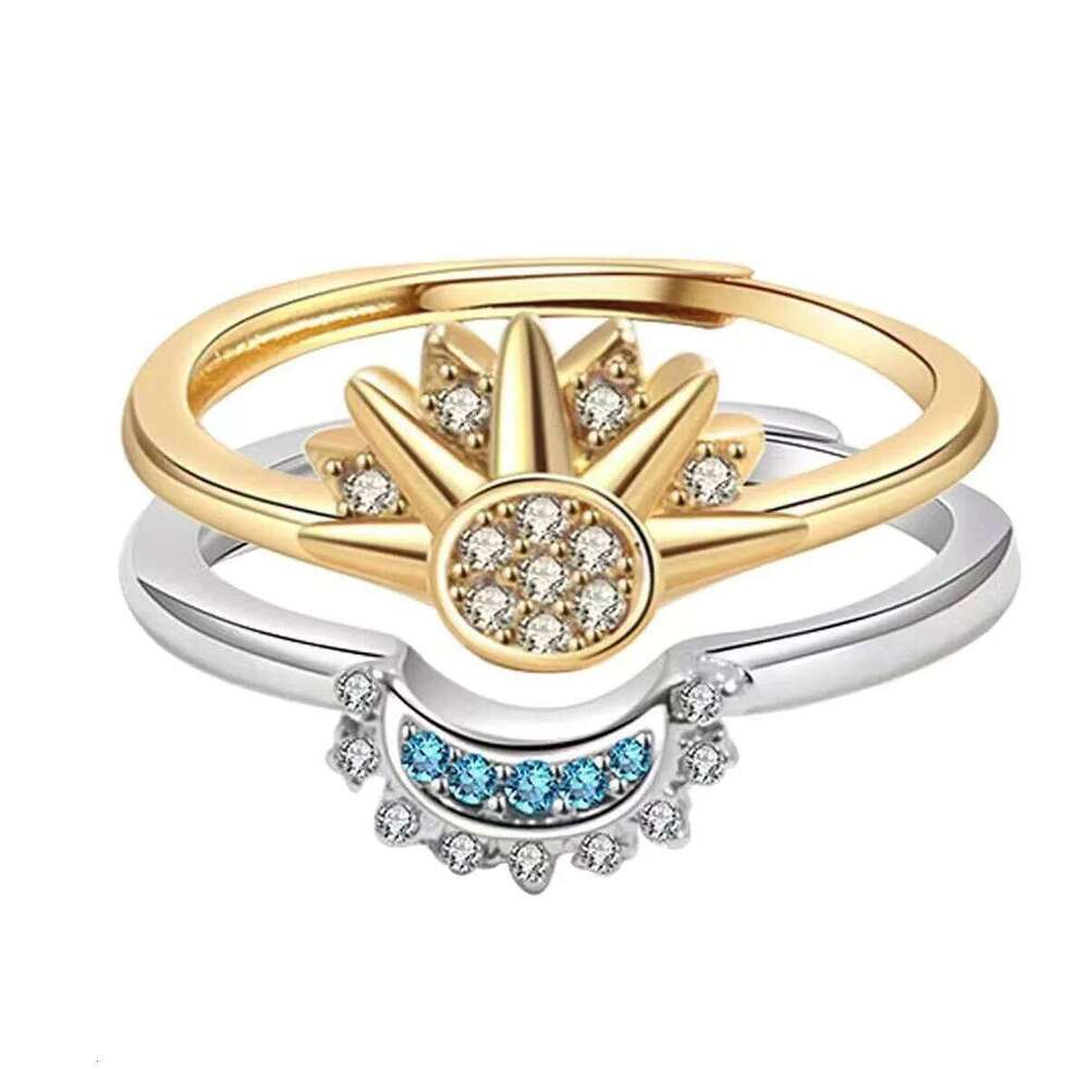 Hot Selling Fashion Sun and Moon Couple Ring For Women Men Jewelry Accessories Romantic Valentine's Day Gifts Wholesale W260206