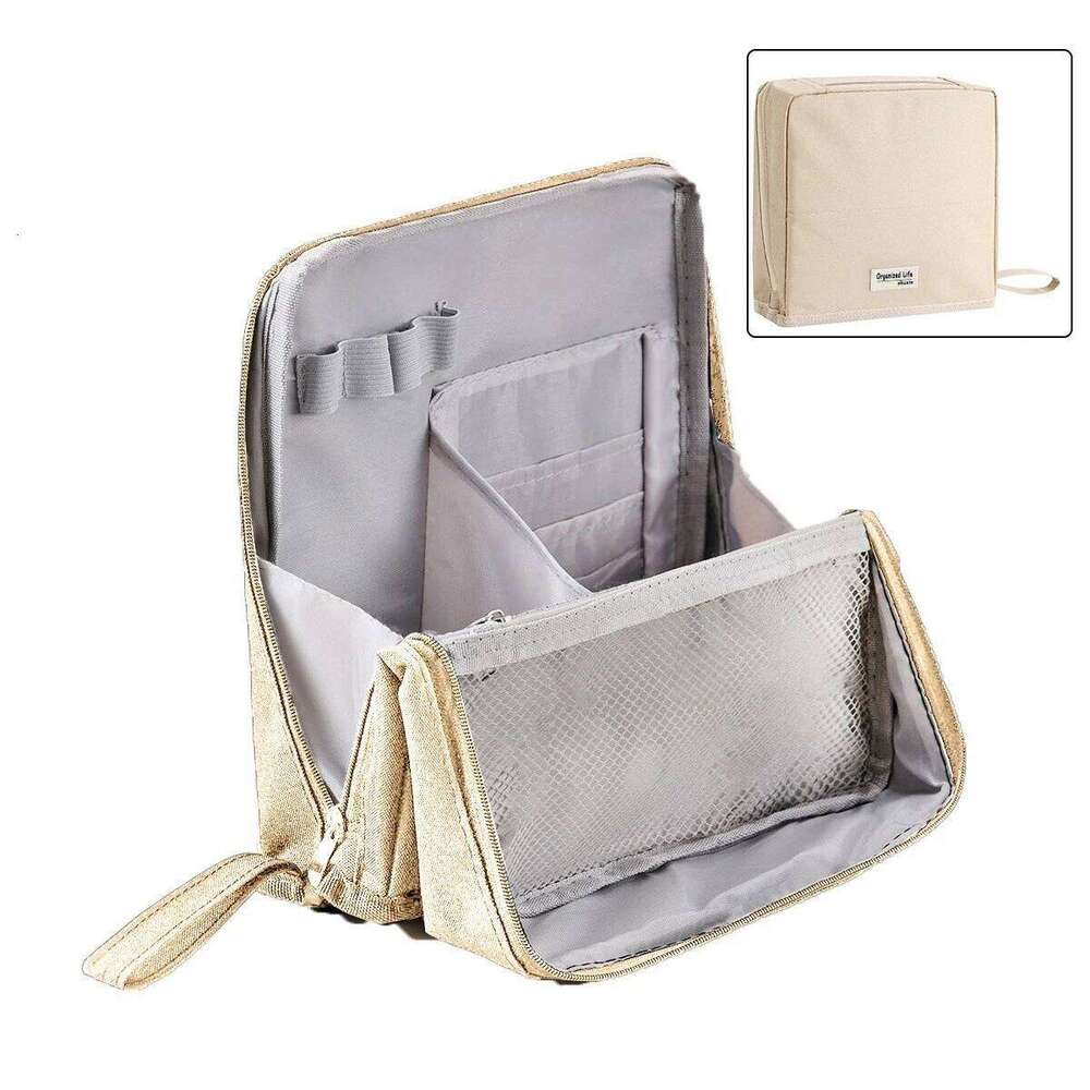 1 multi-purpose large-capacity Oxford cloth vertical makeup bag, portable waterproof with compartment Y260206