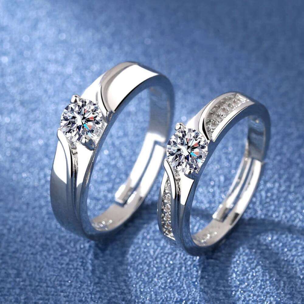 Twisted Copper Plated Platinum Overlap Opening Couple Ring Micro Inlaid Zircon Girl Gift Finger Jewelry Wholesale Drop Shipping W260206