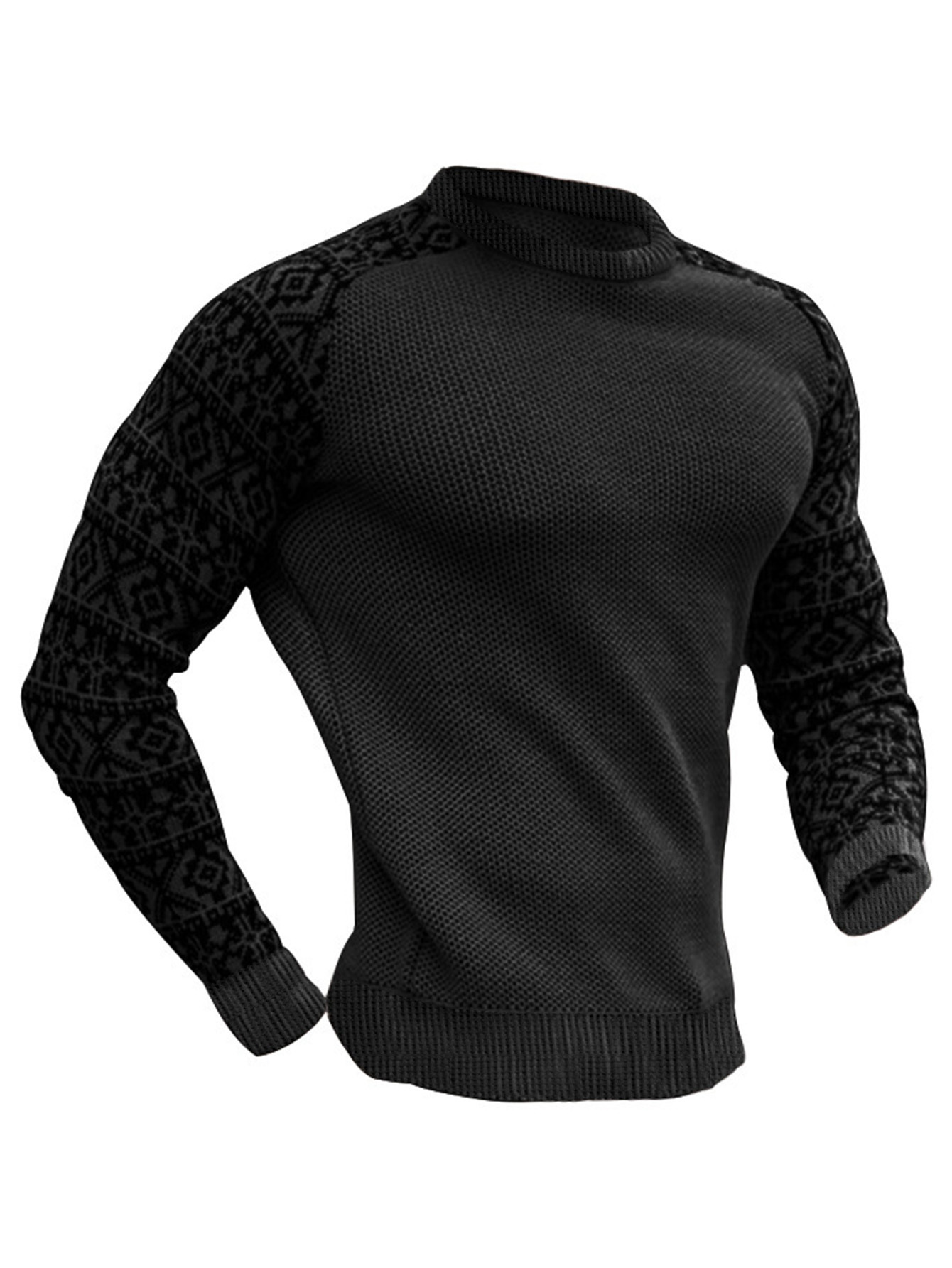 Men's Waffle Knit Long Sleeve Base Layer T-Shirt, Pullover 2-Piece Casual Set, Premium Feel Men's Loungewear