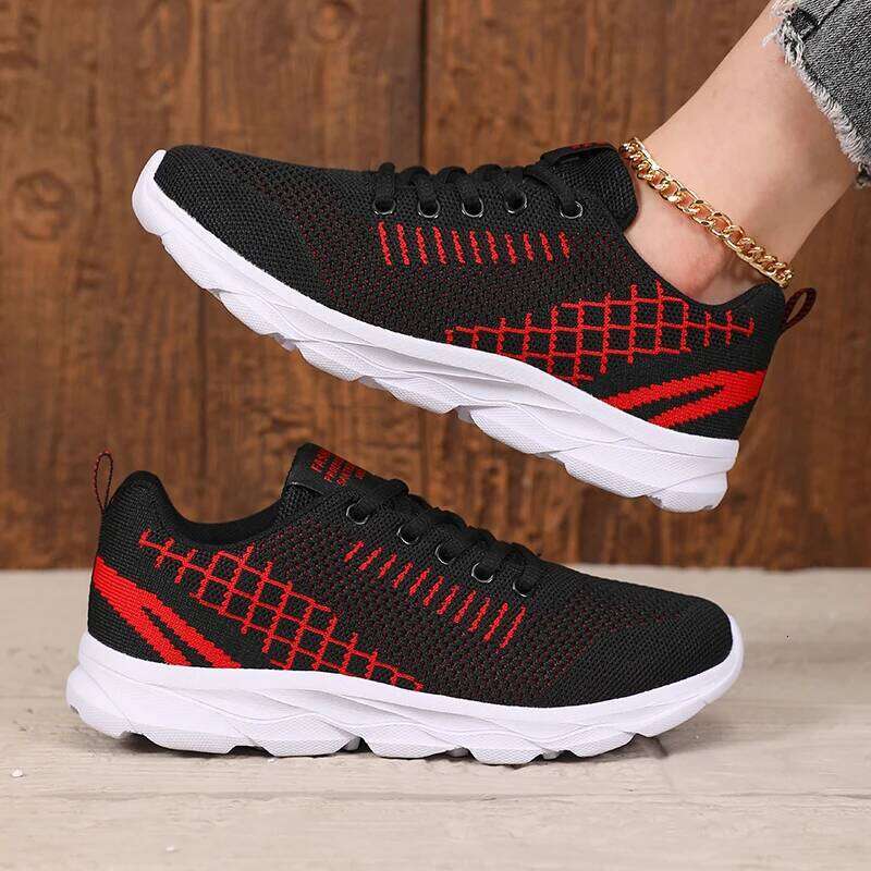 2025 Summer New Women Fashion Mesh Breathable Non Slip Casual Lace Up Sneakers Women's Outdoor Trendy Tennis Flat Shoes