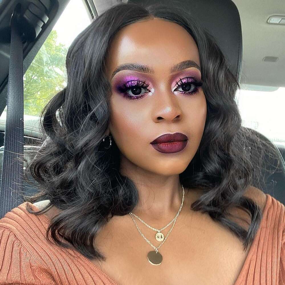 European And American Style Bobo Wig For Women, Middle Part Wavy Hair, Brazilian Synthetic Short Curly Hair Wholesale, Air Bangs Xiusiyuan