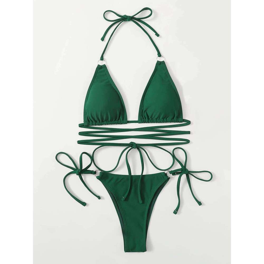Sexy Micro Bikini 2023 Woman Swimsuit Criss Cross Swimwear Women String Thong Bikinis Set Female Bathing Suit Beach Wear biquini Z260206