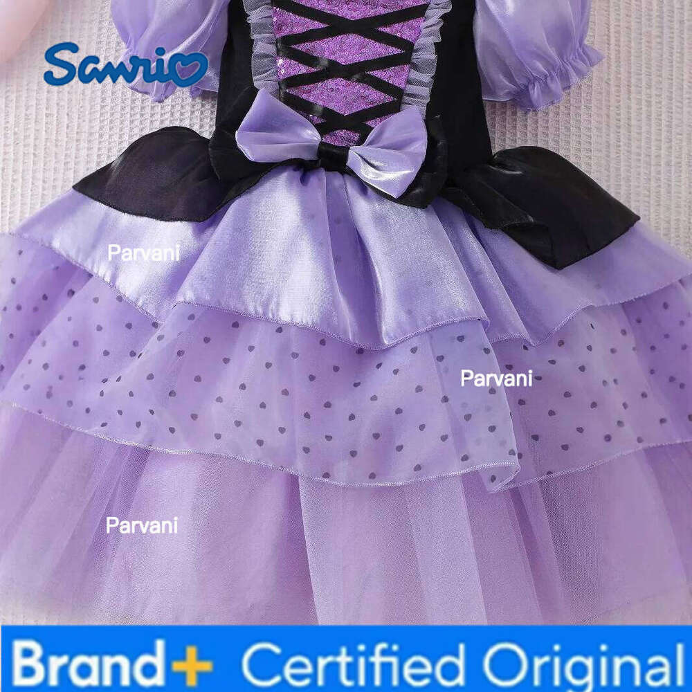 Sanrio Kid Princess Fashion Sleeved Dress Performance Tiered Show Girl Wedding Skirt Shaped Girls Dot Gown Party Children H260206 - view 5