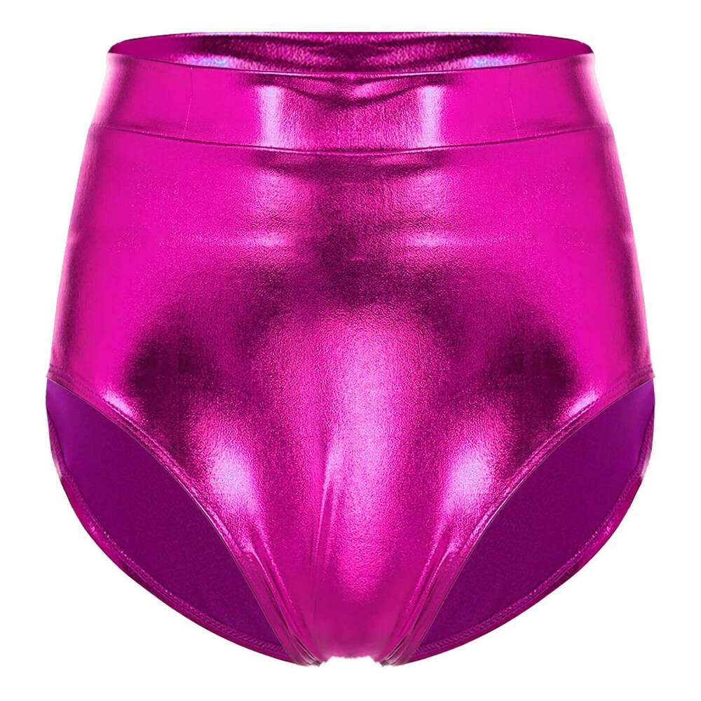 Women Metallics Shiny Bikini Set Sleeveless Halter Neck Crop Top with Shorts for Beach Pool Nightclub Party Music Festival Raves Z260206