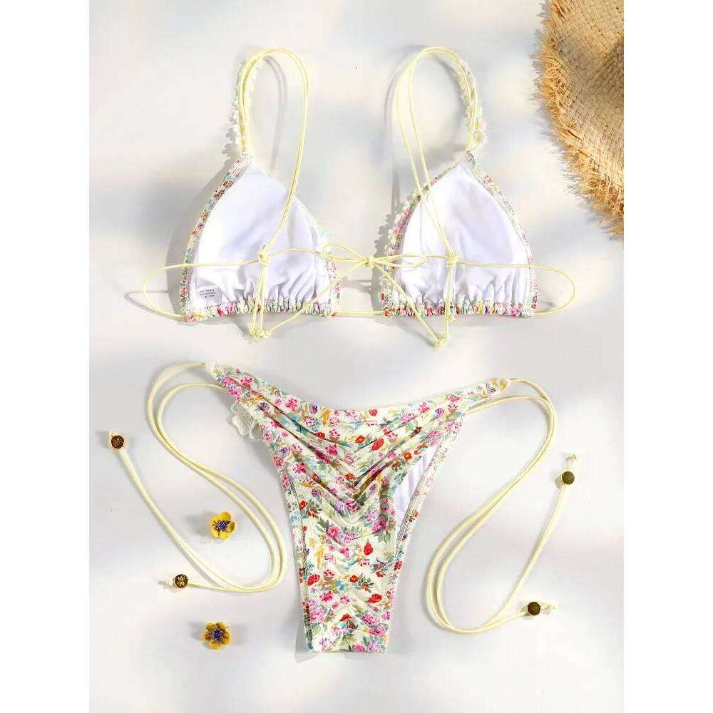 Lace Bikini Paisley Swimsuit Women Sexy Swimwear Female Bikinis Set Push Up Beachwear Bandage Bathing Thong Brazilian Biquini Z260206