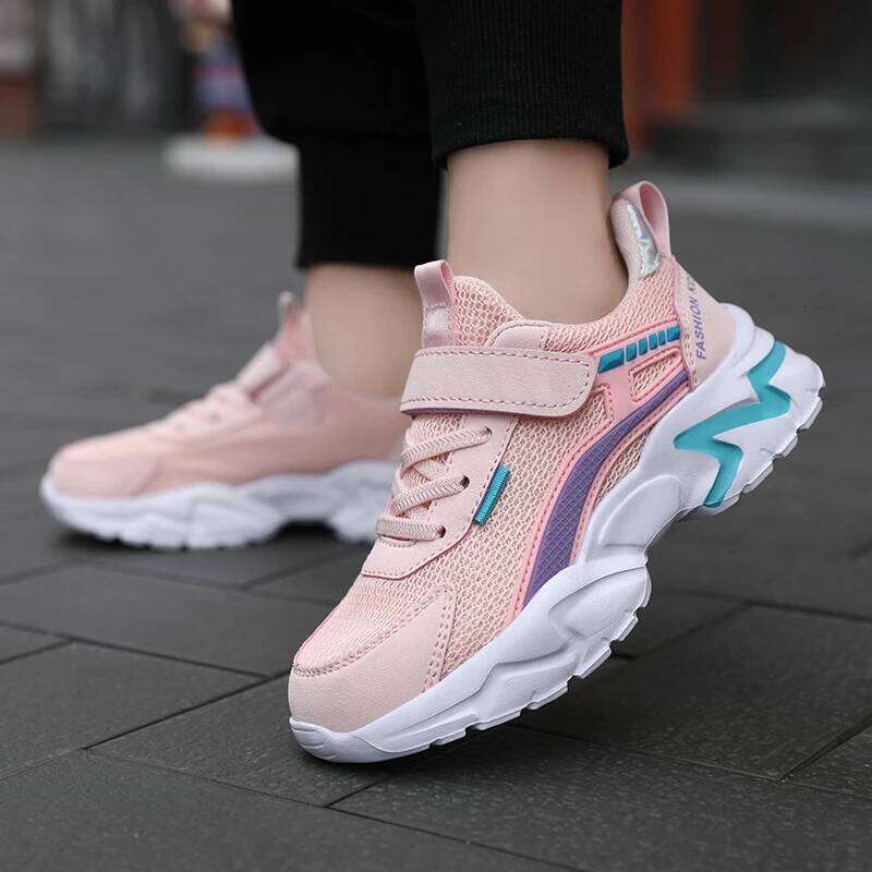 Children's pink casual women's breathable mesh sports comfortable outdoor walking shoes 26Y0206