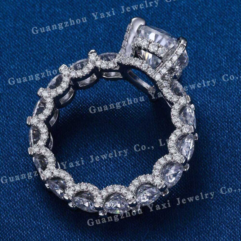 Fine IGI Jewelry VVS Natural Lab Grown Diamond S925 Silver 10K 14K 18K White Gold Pear Cut Wedding Woman Ring