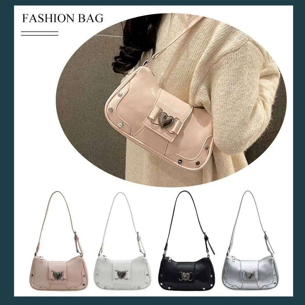 PU Leather Fashion Sling Waterproof Women Stylish Armpit Large Capacity Y2K Adjustable Strap Messenger Bag Y260205