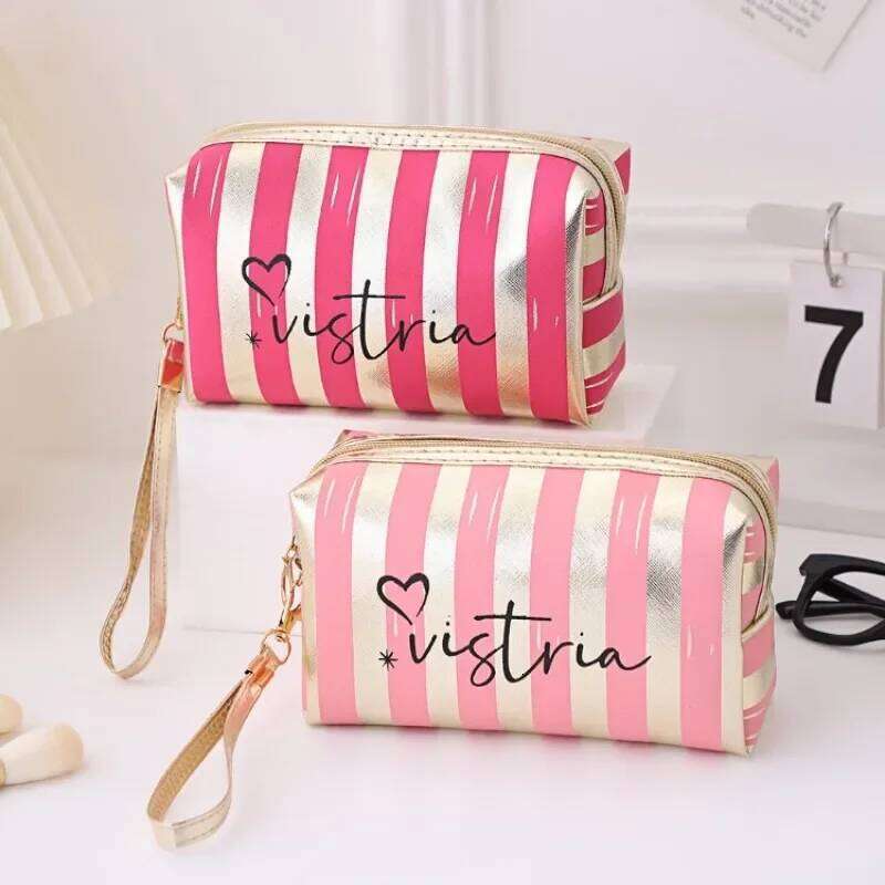 Striped Small Size High-value Handbag Mini Portable Makeup Storage Waterproof Women's Bag Y260206