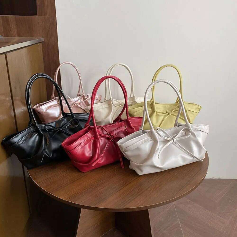 Fashionable Designer Bowknot Bucket Gentle Pu Leather Bow Cross Body Casual Multi-color Women's Tote Bag Girls Y260205