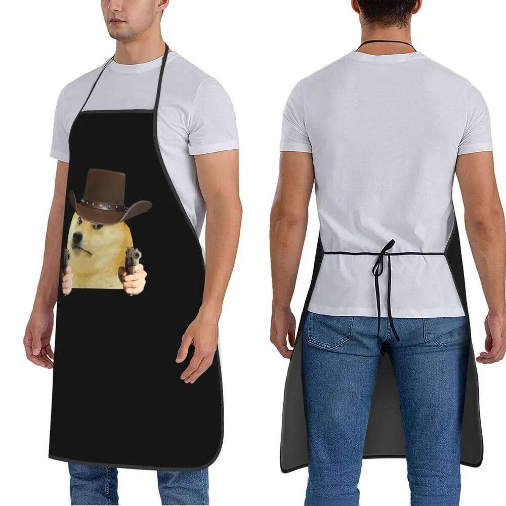 Doge Shiba Inu Memes Aprons Chef Cooking Baking Tablier Sleeveless Bib Kitchen Cleaning Pinafore for Women Men Gardening S260205