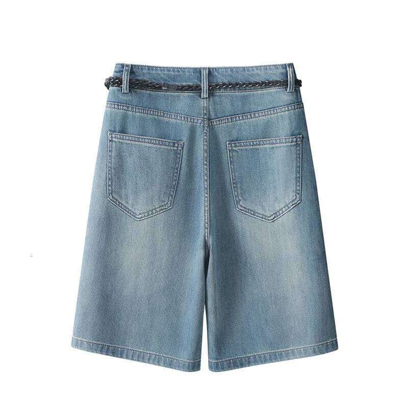 ZJYT Jeans Shorts for Women 2026 Spring Summer Fashion Floral Embroidery Casual Denim Pants Short Trousers Streetwear Blue Lady XJ260206