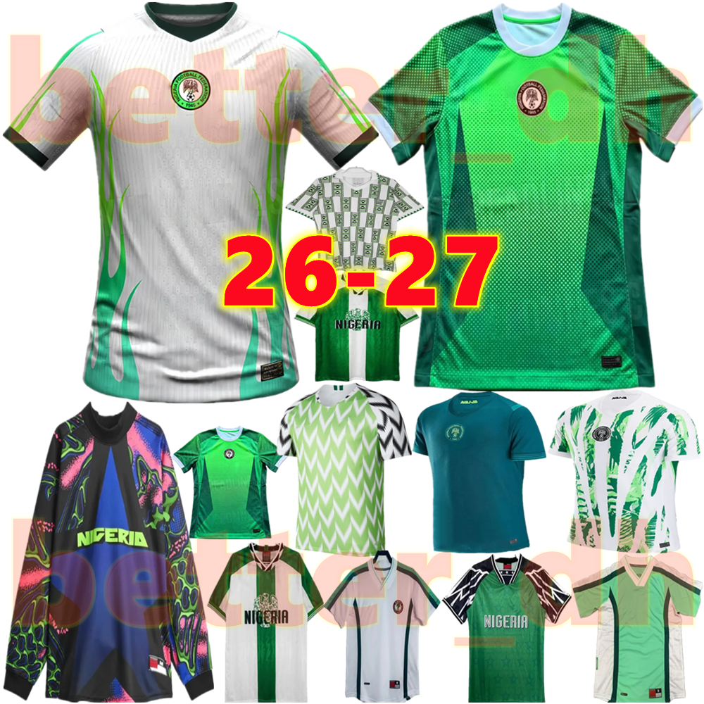 Nigeria Jersey 2025 2026 IHEANACHO AINA Retro Soccer Jerseys National Team 25 26 27 SIMON OMERUO A. IWBOI Pre-match Suit Maillot Football Shirts