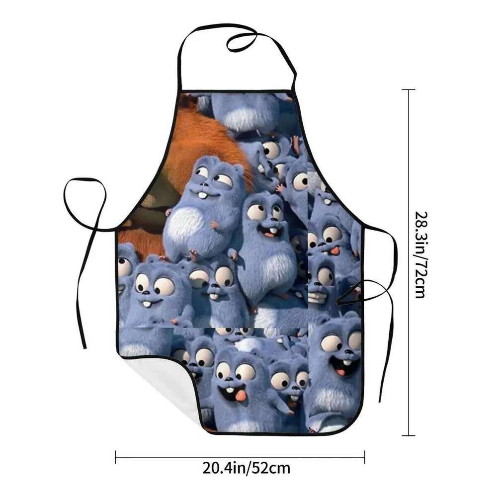 Grizzy And The Lemmings Apron Chef Cooking Cuisine Tablier Sleeveless Bib Kitchen Cleaning Pinafore for Women Men Painting S260205