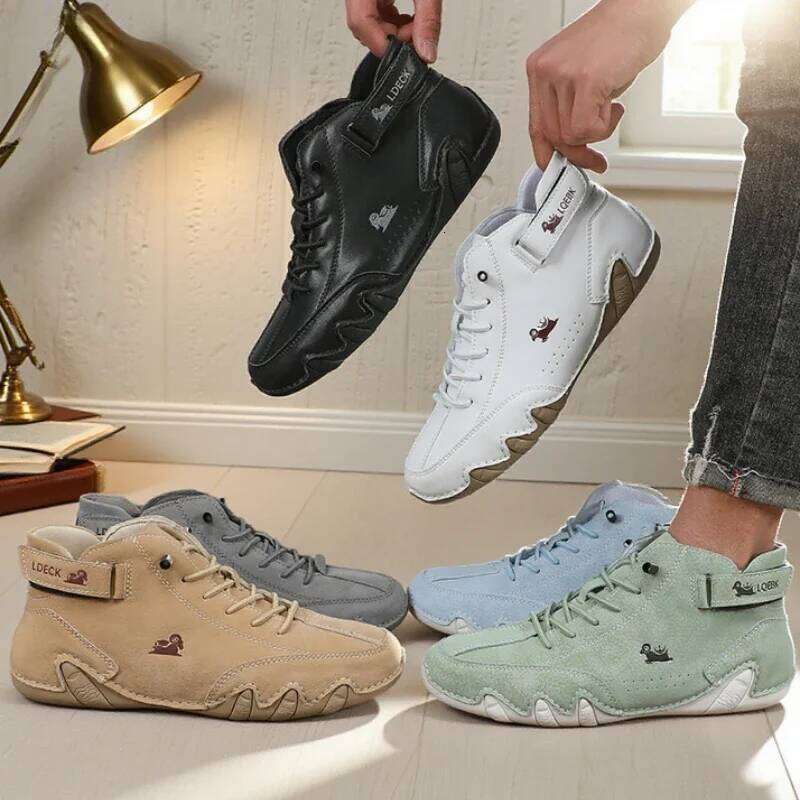 Men British Style High Top Fashionable Classic Comfortable Soft Soled Luxurious Flat Shoes Couples Boots Affordable Prices