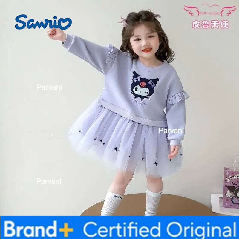 Sanrio Hello Kitty Girls Princess Dress Spring Soft Cotton For Children Autumn Season 2025 New Fashionable Cute Party H260206 - view 3