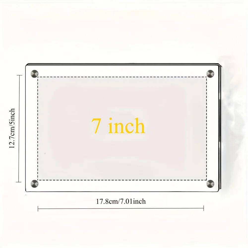 1 Pack of 5-10 Inch A4/A5 Acrylic Frame Classic Tilted Desktop Display Stand for Photo Home Decoration S260205
