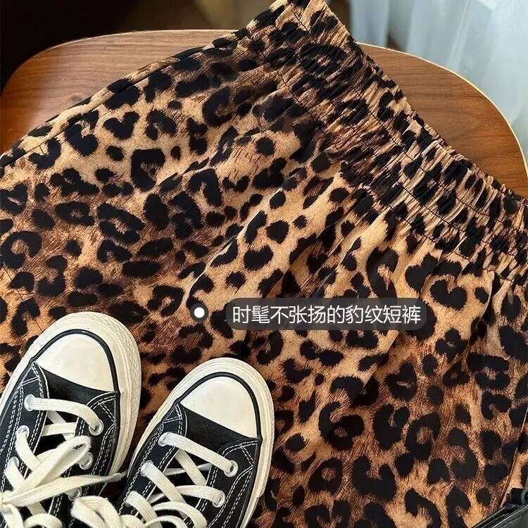 Leopard Casual Women Summer High Waist Loose Shorts XJ260206