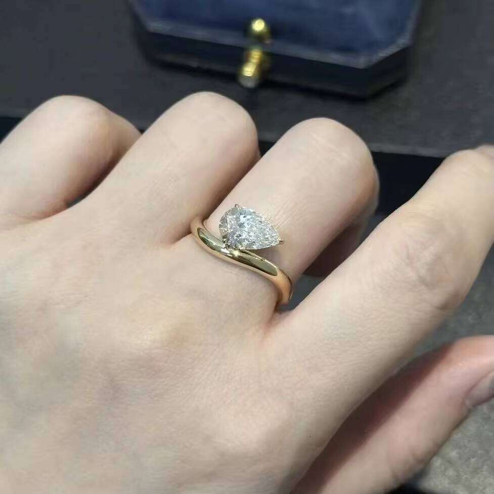 IGI Certificate Pear Cut 1Ct Lab Grown Diamond 9K 10K 14K 18K Gold Luxury Engagement Fine Jewelry Fashion Ring For Women