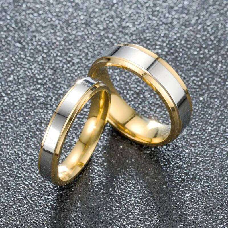 Ramos Stainless Steel Wedding Simple Design Couple 4mm 6mm Width Band Ring for Women and Men Memorial Day Gift W260206