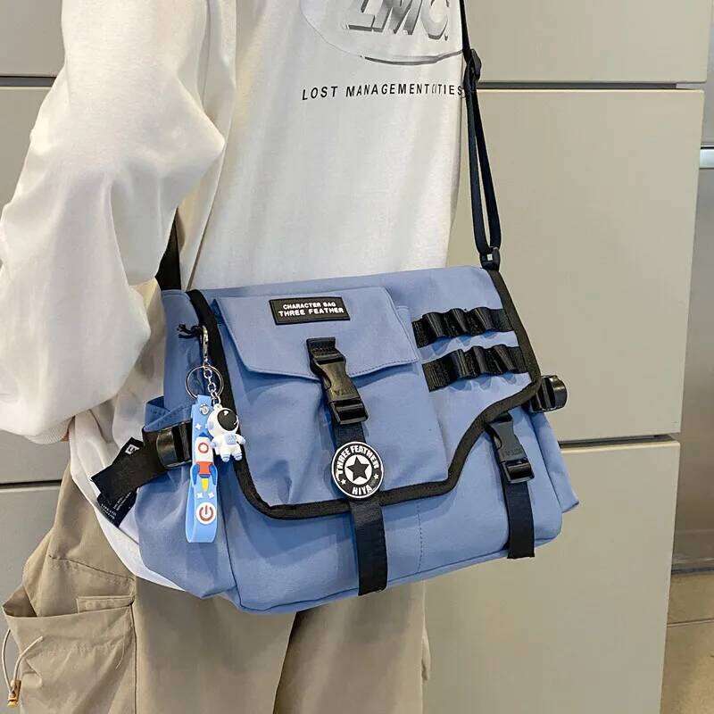 Canvas Crossbody Bags for Women 2023 Nylon Men Postman Student Shoulder Messenger Bag Large Satchel Fashion Bookbag Big Handbags Y260205