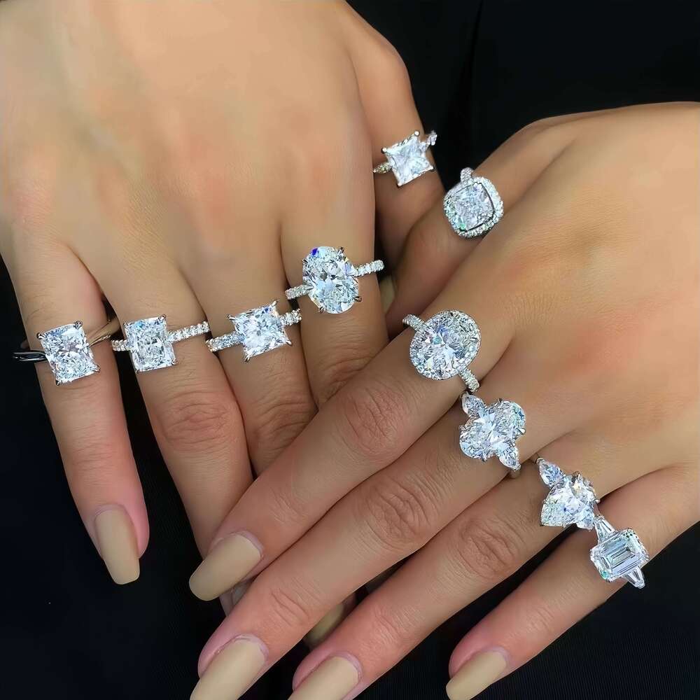 Zhuomei Jewelry Luxury Trendy 1Ct D Vs1 Radiant Cut Lab Grown Diamond Engagement Wedding Ring 18K Solid Gold IGI Certified