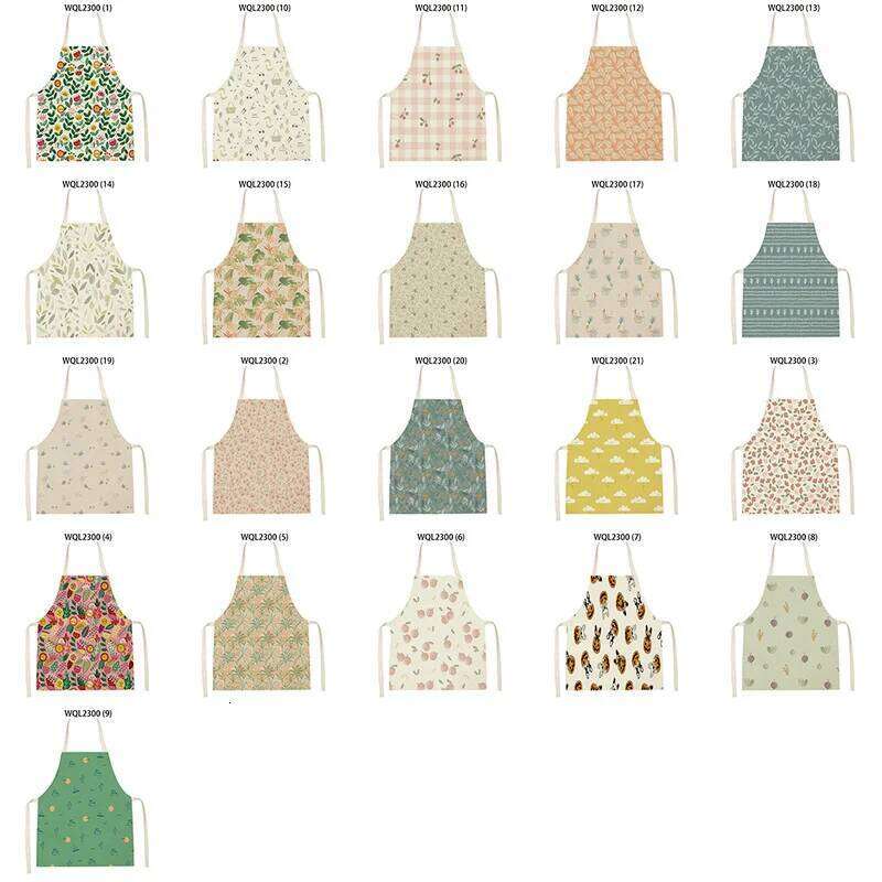 Nordic Simple Apron Clouds Home Cooking Baking Kitchen Aprons Fruit Leaves Coffee Shop Pinafores Cleaning Accessory 68-55cm S260205
