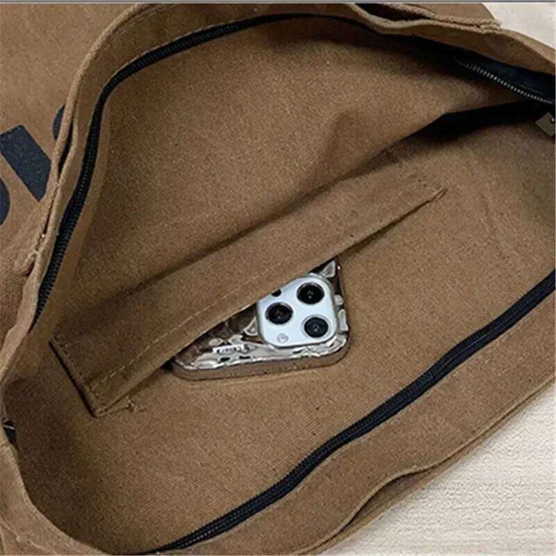 New Thickened Washed Canvas Korean Women Handbag Shoulder Bag, Large Capacity Women's Shopping Bags, Student School Bags XJ260129