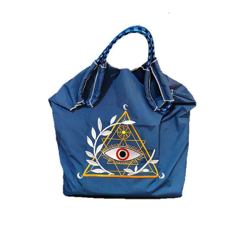 Japanese Style New Embroidered Eco-Friendly Shopping Nylon Waterproof Crossbody Women's Large Capacity Canvas Bag MASA