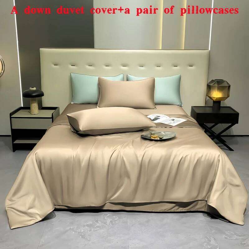 Kuup Satin Surface Duvet Colored Set King Size Quilt Cover High Quality Skin-Friendly Fabric Bedding No Sheet XJ260206